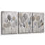 «Neutral Silver Leaf Botanical Art», photos de salon, impression sur toile encadrée, 3 pièces-131500949-131500952