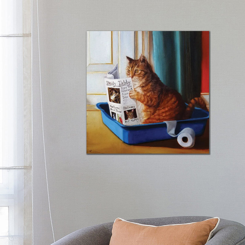 Kitty Throne by Lucia Heffernan - Print on Canvas, 66.04 cm H x 66.04 cm W x 1.91 cm D, Wrapped Canvas