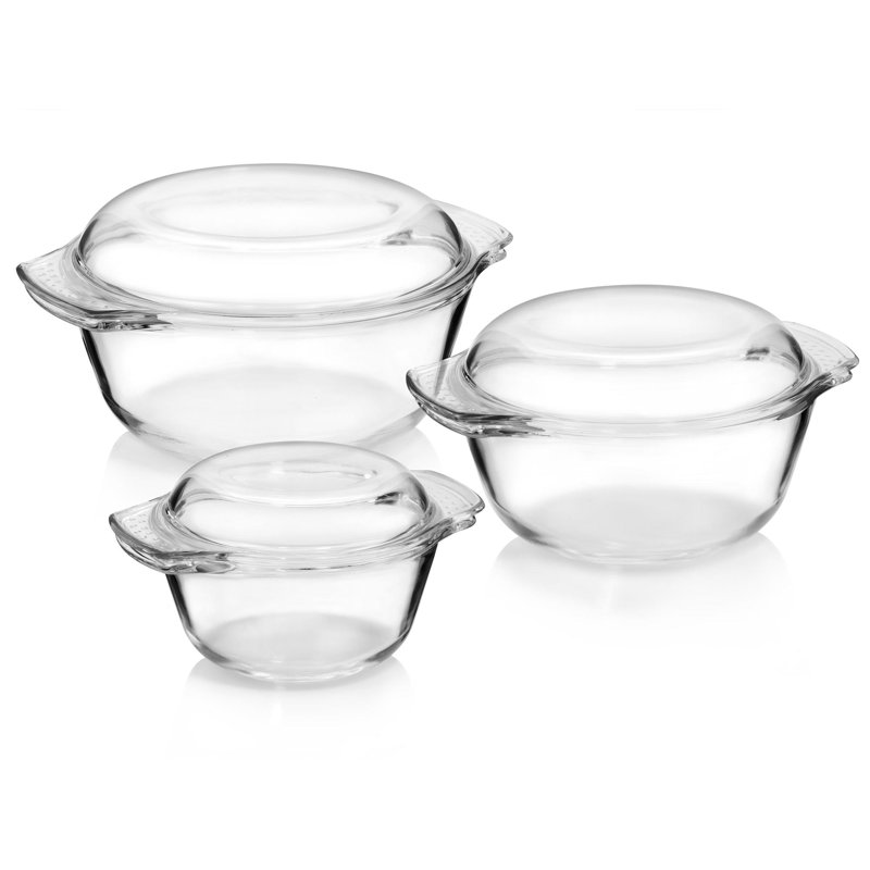Symple Stuff Arnas Round Glass 6 Piece Baker Bakeware Set