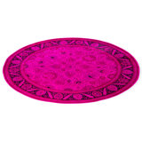 Overdyed Hand-Knotted Wool Modern-Contemporary Pink Area Rug 8' 1" x 8' 1"