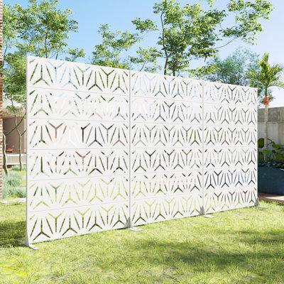 72"H×47"W×16"D Outdoor Metal Privacy Screen Garden Trellis Lattice Panel Fence Panel by Wooakway