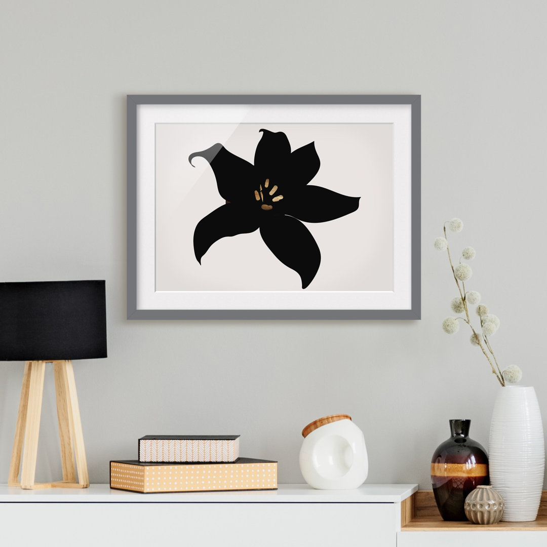 Gerahmtes Poster Plant World - Orchid Black and Gold