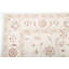 Tapis turc beige noué à la main 5,7 x 7,6 pi de style Oushak avec motif floral intégral, 100% laine