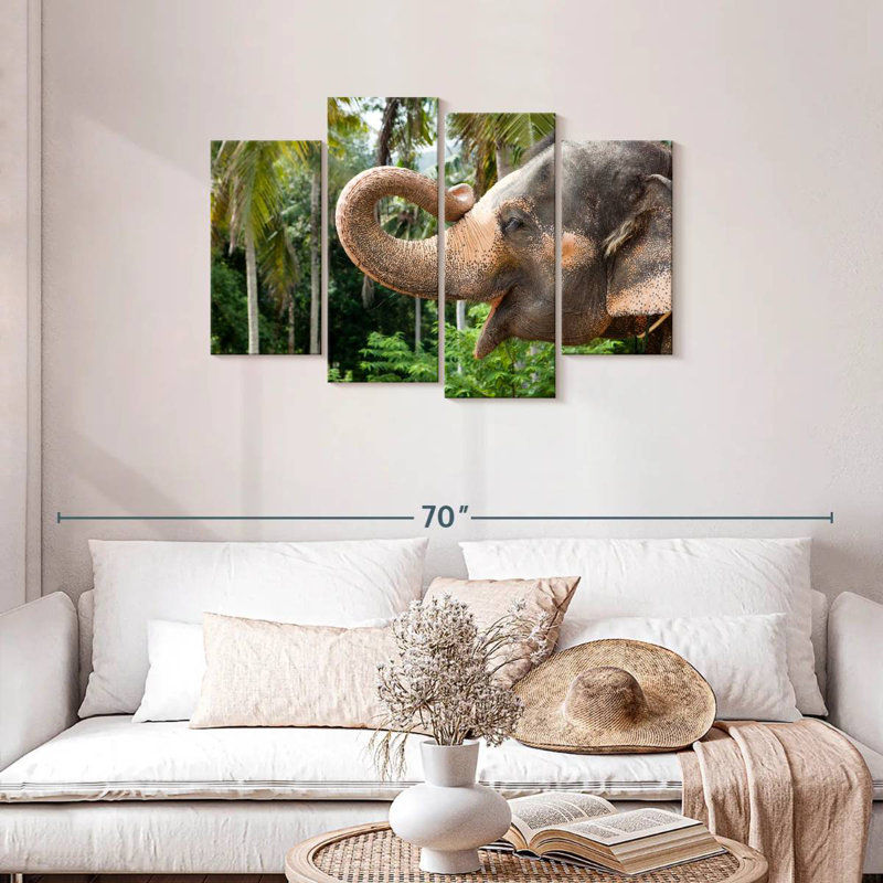 Brampt Smiling Asian Elephant, 27" H x 43" W