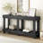 Metal Rivet Decor & Plank Under-Shelf, Console Table for Hallway, Living Room-1679918947