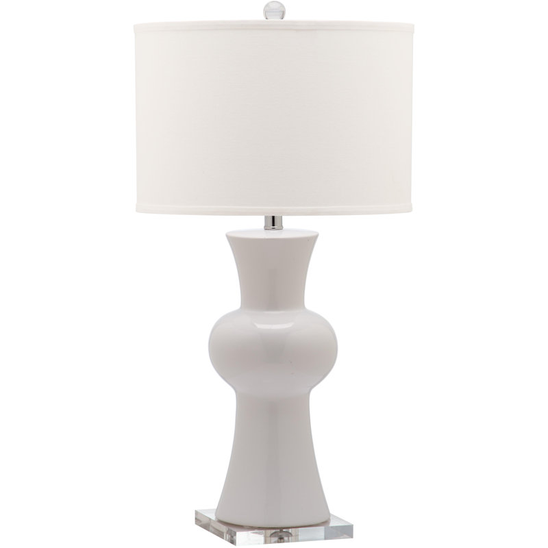 Jeanne column 29.75" lampe de table avec abat-jour, blanc