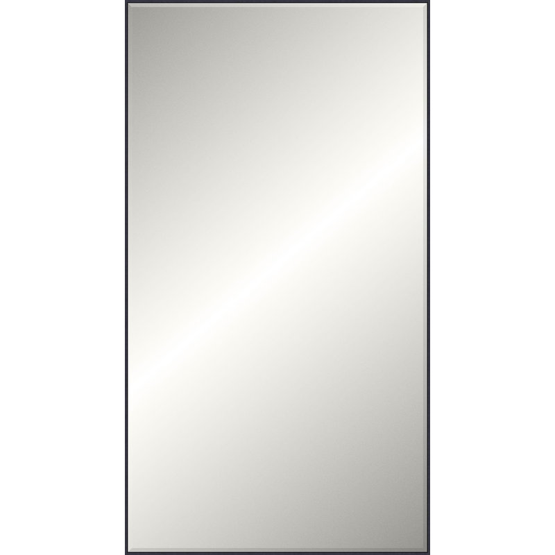Floater 2 Solid Wood Beveled Mirror, 89.25" x 49.25", Rectangle, Matte Black