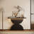 Wooden Console Table With Double Semi-Circles Base