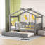 Lit simple en bois avec lit gigogne simple, gris-653719686
