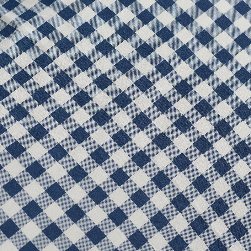 Bamford Gingham Check Fitted Sheet, Super King, Navy Blue