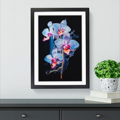 Orchid Flower Gestural No.3 1 Piece Single Picture Frame Wall Art