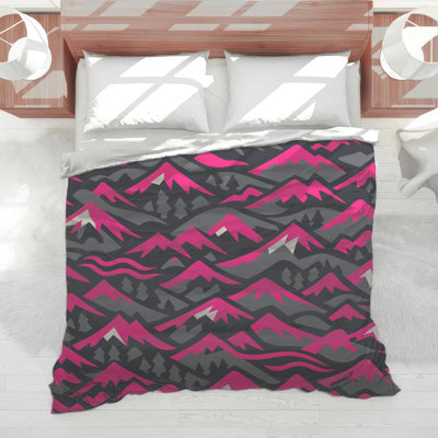 Pink Gray Mountains Comforter