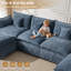 Canapé modulaire en chenille de 142 po avec repose-pieds et siège profond 142 po-1564160200