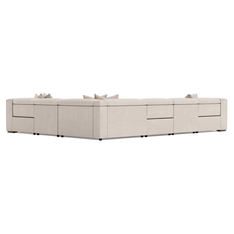 Bernhardt 6 Piece Bliss Fabric Power Motion Sectional, Right Hand Facing, 31" H x 160" W x 127" D