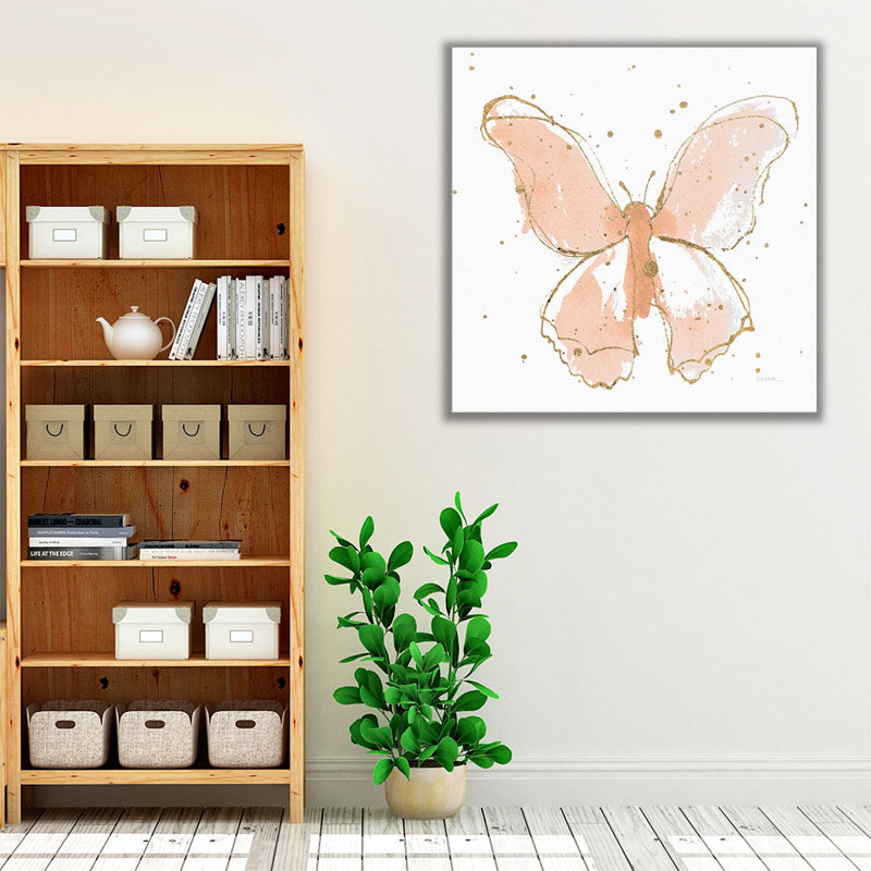 «Gilded Butterflies II», reproduction d'art sur toile, H 12 po x l 12 po