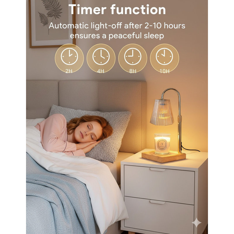 Candle Warmer Lamp With Timer, Dimmable Candle Warmer For Home Decor, Birthday Gifts For Women, Adjustable Height Wax Melt Warmer With 2 Bulbs