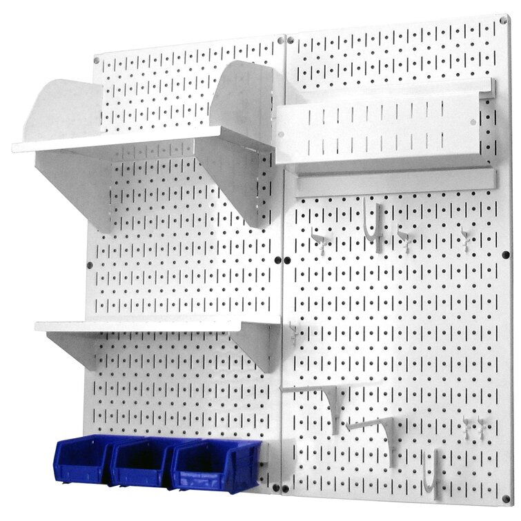 Wall Control Hobby Craft Pegboard Organizer Storage Kit; White