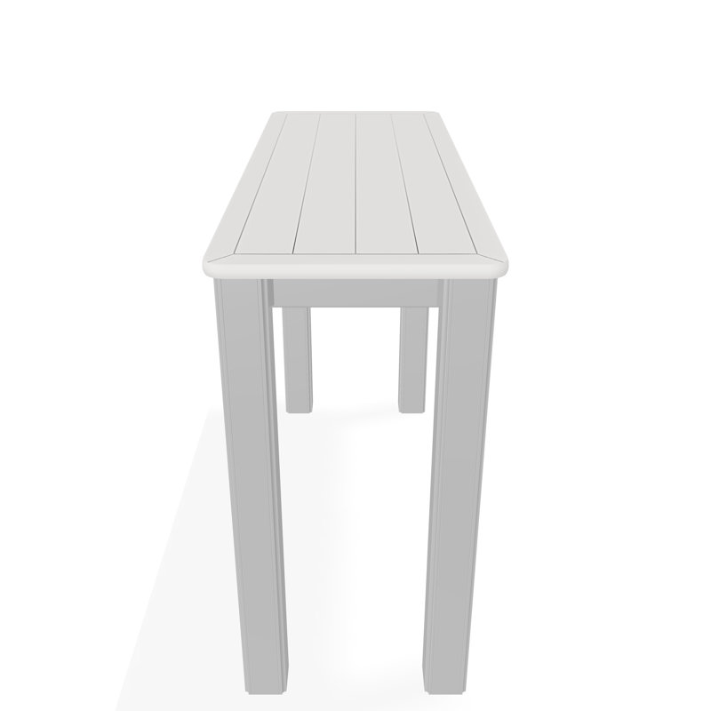 Outdoor Square Side Table, White/White