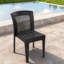 Chaises de patio empilables, en acier rotin Pe, d'extérieur compact et moderne