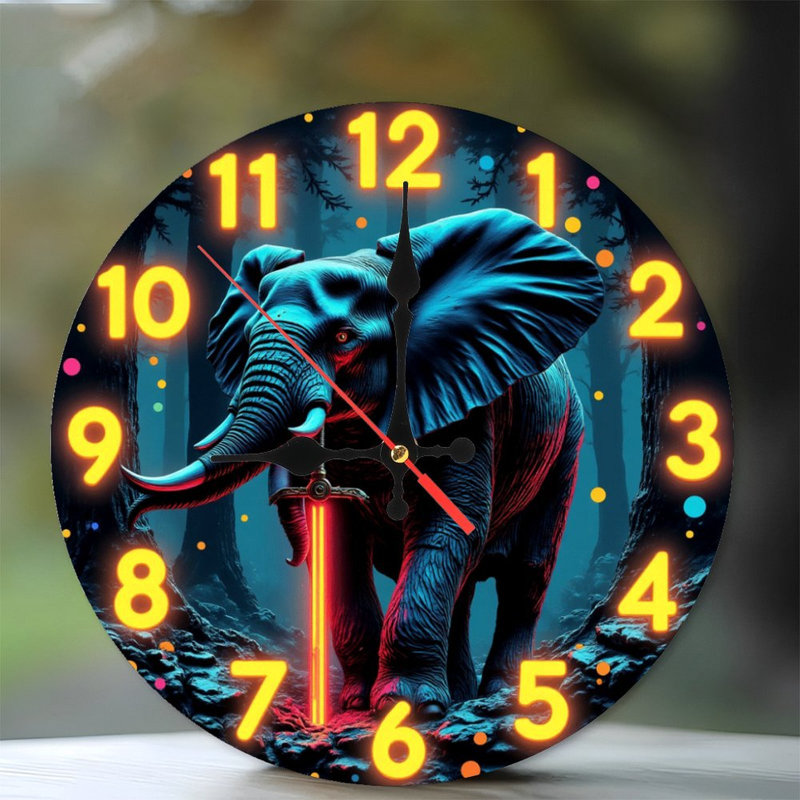 Elephant Neon Clock