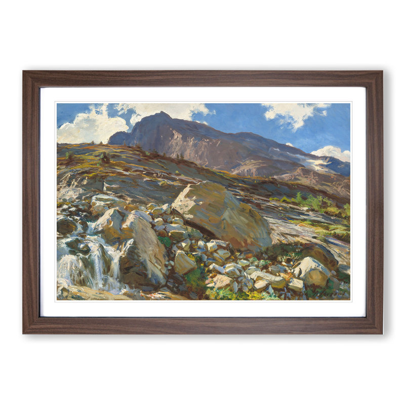 Simplon Pass by John Singer Sargent - Picture Frame Painting, Walnut Framed, 48cm H x 65cm W x 2cm D