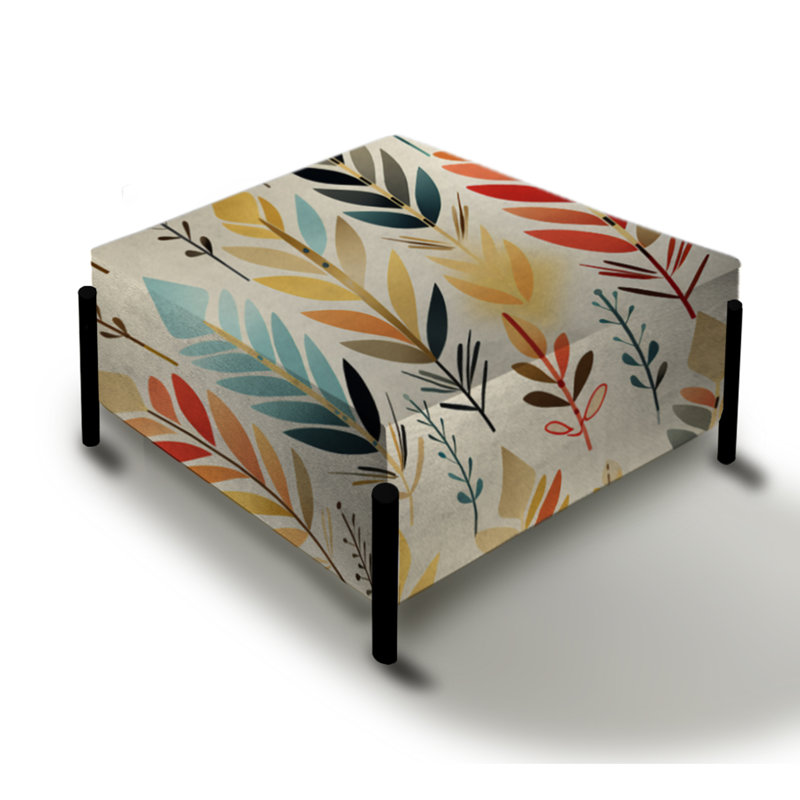 Ivory Boho Accents - Chevron Large Square Ottoman
