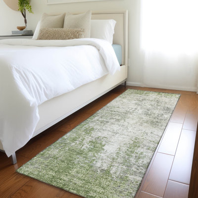 Tapis vert Prisco lavable à la machine de qualité supérieure
