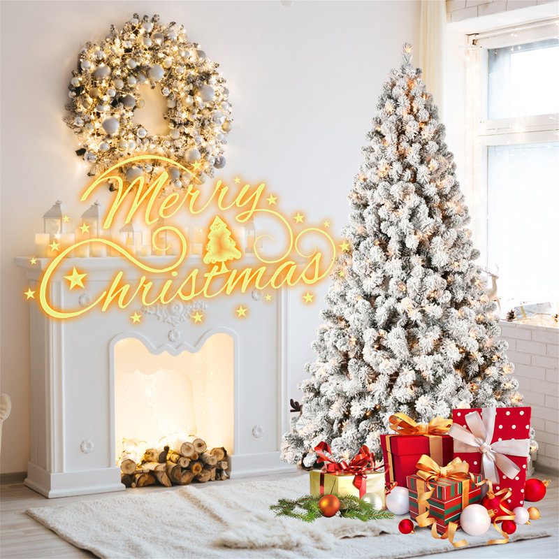 Arbre de Noël illuminé 5 pi avec 200 lumières blanc chaud UL, H 5 pi