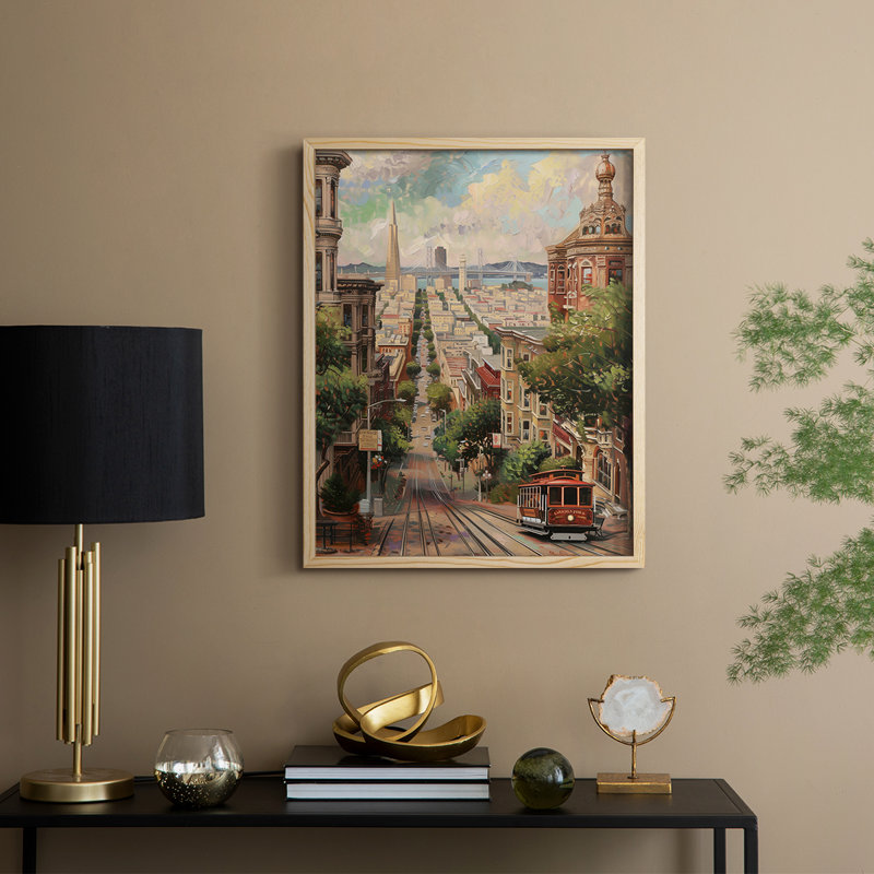 LANDSCAPES Series CECXCV, reproduction d'art encadrée - bois massif, Naturel, H 11 po x l 9 po