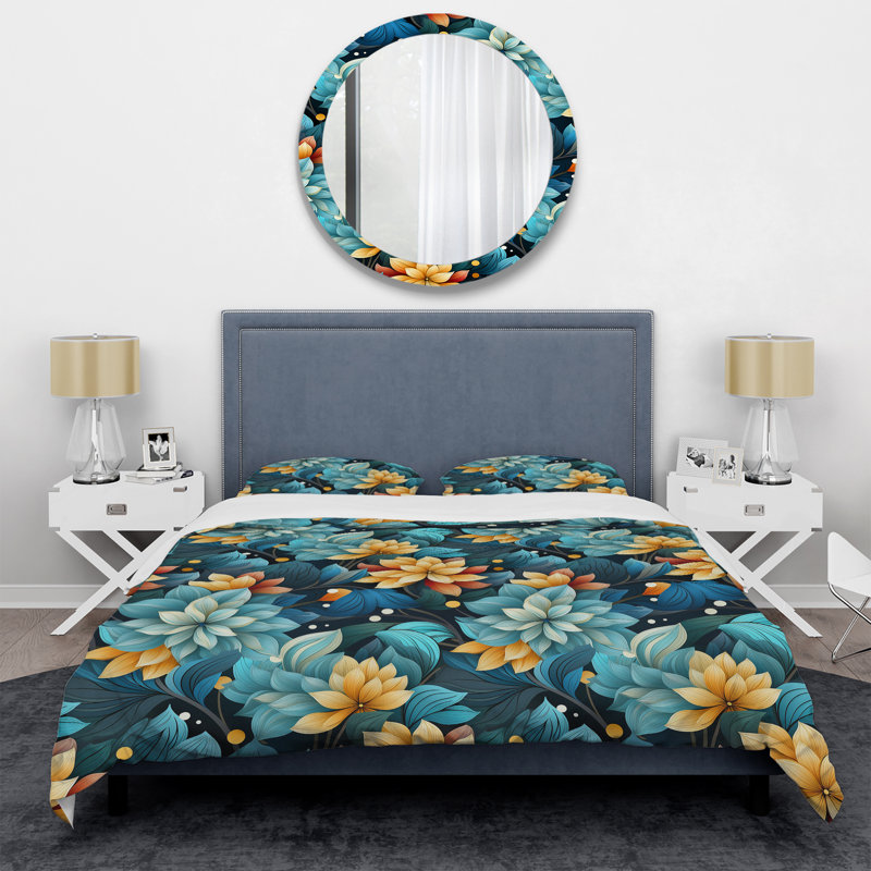 Natures Meditation - Ensemble de housse de couette à motif floral, Housse de couette simple + 1 taie décorative stan