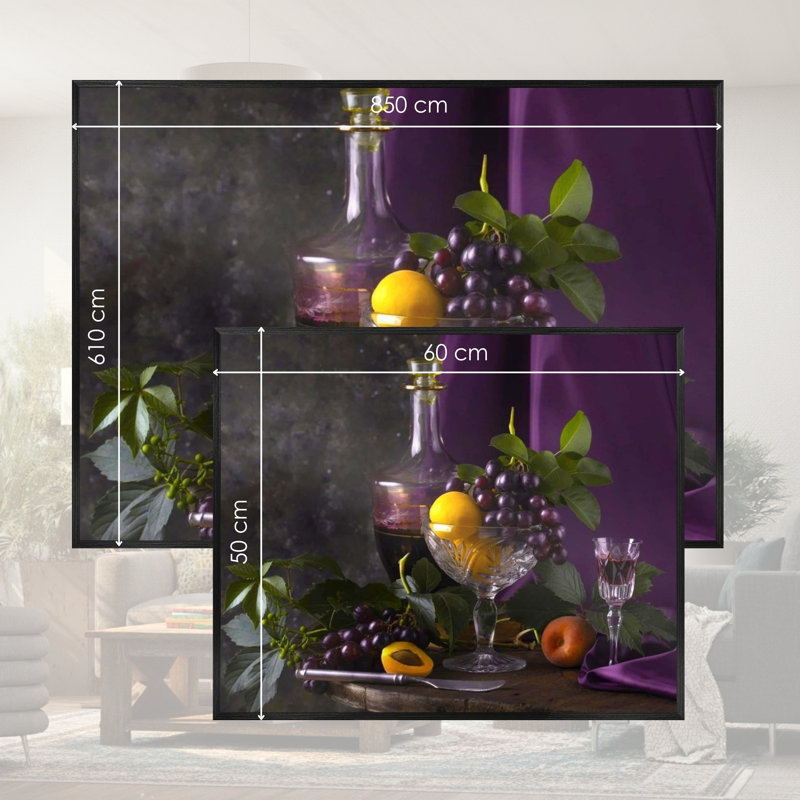 Single Picture Frame LED Illuminated Wall Art Wall Art on Glass / Aluminium, 50 cm H x 60 cm W