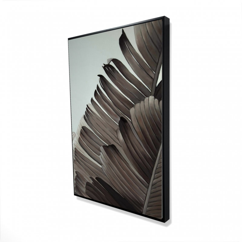 «Grayscale Tropical Leaves» sur toile