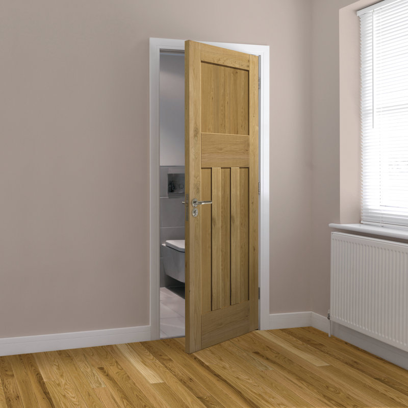 Rustic DX Oak Internal Door Prefinished, 198.1cm H x 83.8cm W x 3.5cm D