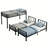 Twin Over Twin Over Twin Size Triple Bunk Bed Frame, Heavy-duty Metal Triple Bed With Full-length Guardrail, Ladder And Upper-bed Platform, Convertible 3 Beds, Black