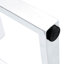 Table de salle à manger minimaliste avec plateau en verre trempé et support blanc, peut accueillir 6 à 8 personnes
