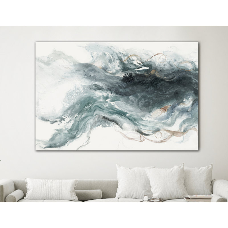 " Teal Haze " by Maya Woods 2022 Painting Print, 72" W x 48" H