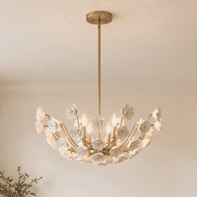 Flores 4-Light Chandelier in Noble Brass by Breegan Jane