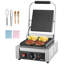 Machine à panini commerciale, machine à panini électrique de 1800 W, machine à presser les sandwichs en acier inoxydable avec poignée et contrôle de la température, plaque émaillée entièrement rainurée de 8,8 x 9 po pour bacon à hamburger