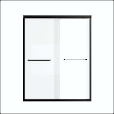 50-54 x 72 Double Sliding Shower Door - 6mm Tempered Glass with Explosion-Proof Film