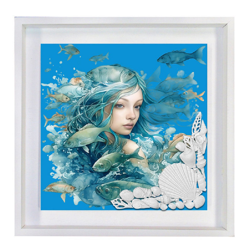 Fini Art-Nautical Maiden # 2 dans une boîte ombre blanche