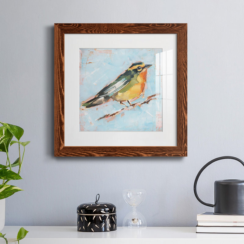 «Bird Variety IV», ensemble de 1 reproductions carrées sur toile, H 31,5 po x l 31,5 po x P 1,5 po, Érable encadré