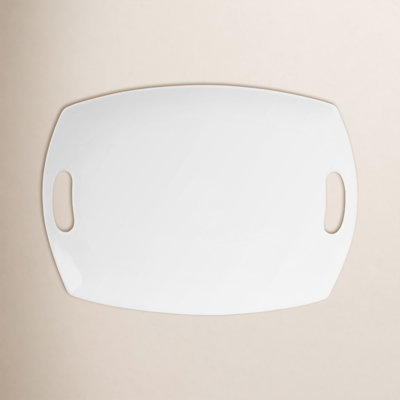 Fitz and Floyd Everyday White Rectangular Handled Serving Platter