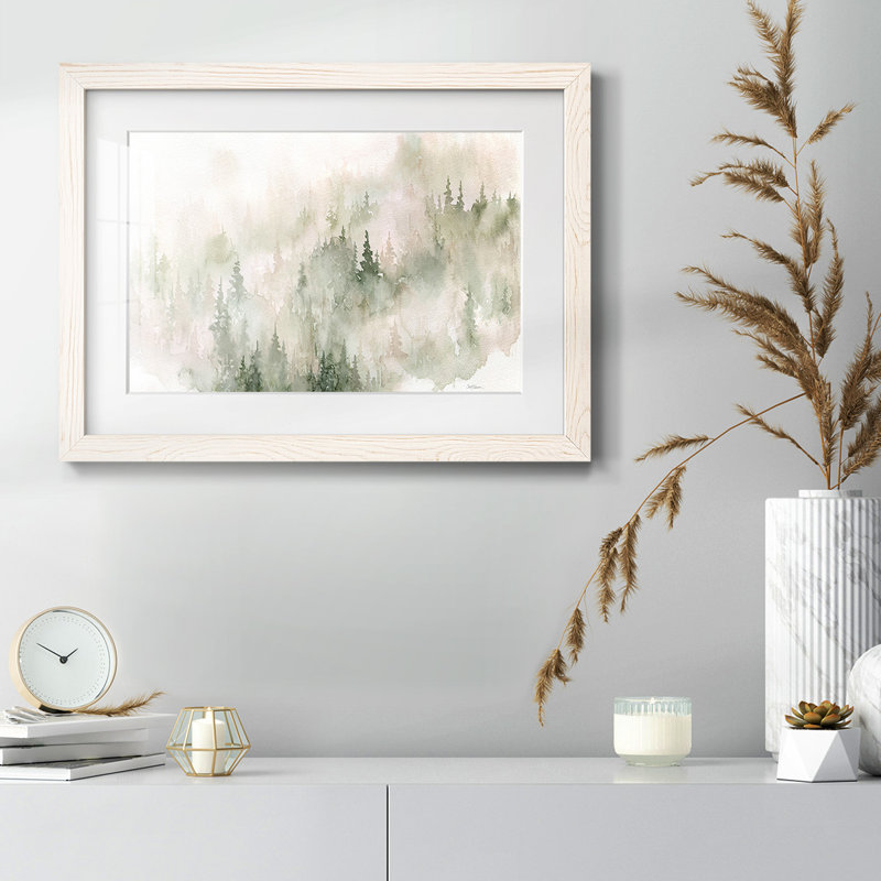Misty Mountain Sides, impression sur papier encadrée, H 14 po x l 20 po x P 1,5 po, Blanc