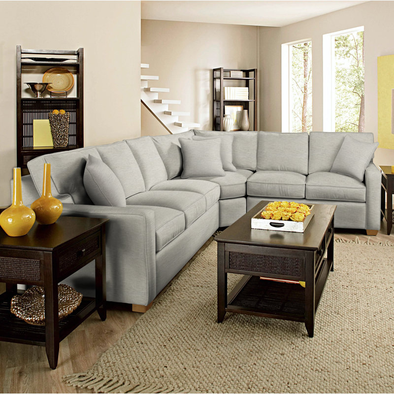 Ellora Upholstered L-Shaped Sectional Symmetrical, Havana, Basic Beige