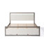 Très grand lit avec tête de lit en tissu ivoire, structure en bois-1195004126