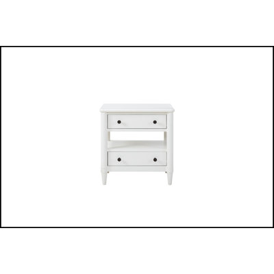 Table de chevet ouverte avec 2 tiroirs
