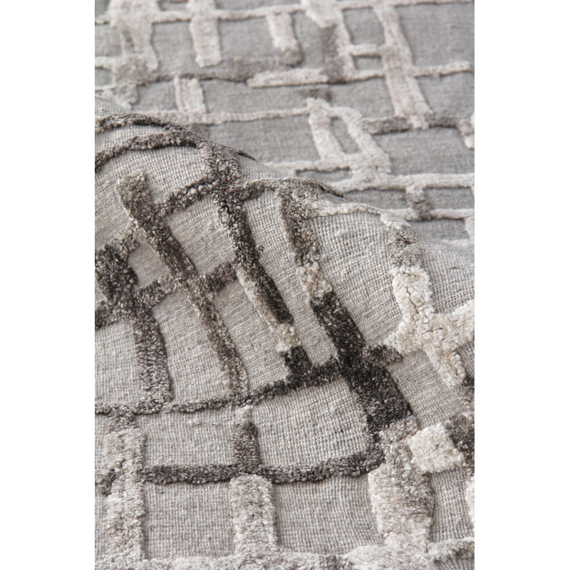 Vista Geometric Hand-Loomed Mocha Beige Area Rug, Rectangle 12' x 15'