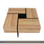 Table basse de conception unique avec 4 compartiments de rangement cachés, table de cocktail carrée avec plateau coulissant extensible, table centrale ultra brillante pour salon, 31,5 po x 31,5 po, naturel-1739734626