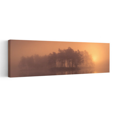 Golden Mist Island Ethereal Peaceful Serene Forest Landscape Wall Art