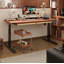 Bureau Mid-Century moderne en bois massif et acier au carbone réglable en hauteur-922560831